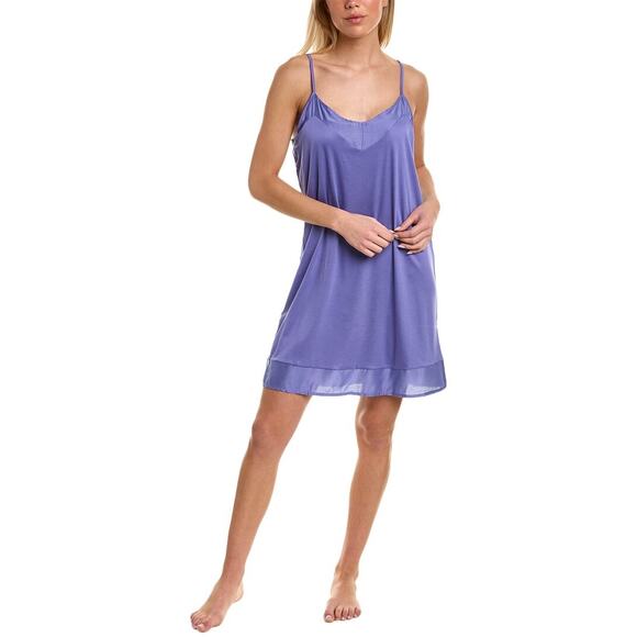 Hanro SPAGHETTI STRAP SILK-BLEND CHEMISE IN PURPLE - Picture 1 of 4